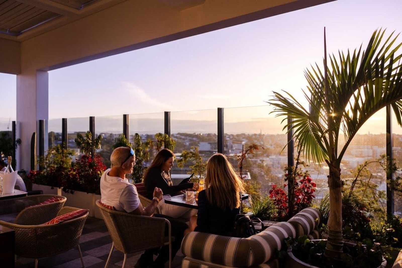 Terrace at sunset, Source